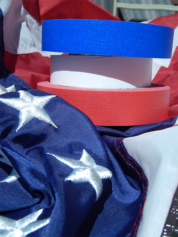 Materials used to make this decorative American flag canvas.