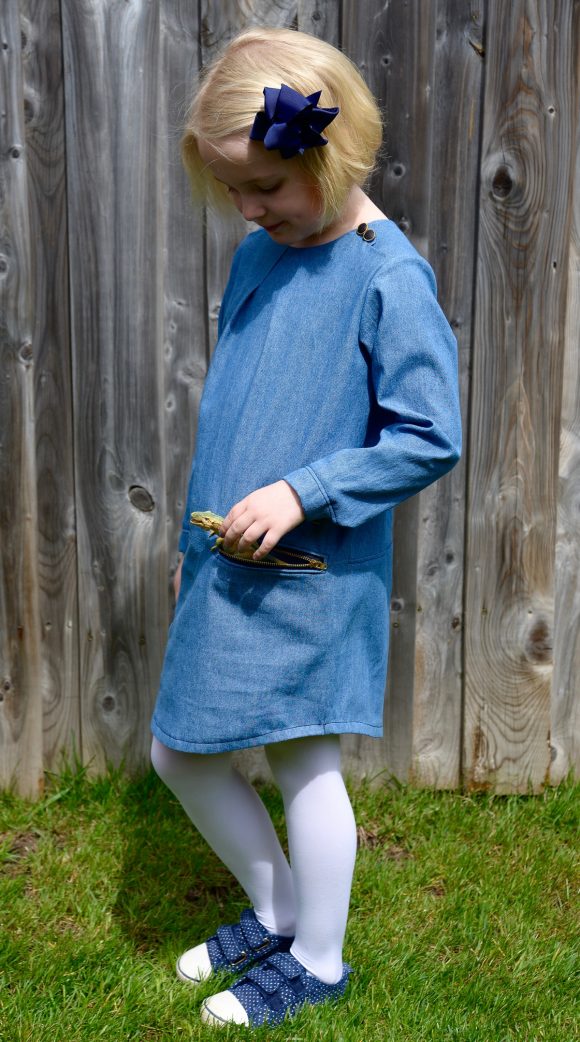 Oliver + S Book Report Dress with exposed zipper welt pockets