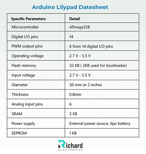 Arduino Lilypad Pinout, Datasheet, Features, IDE and simulation 