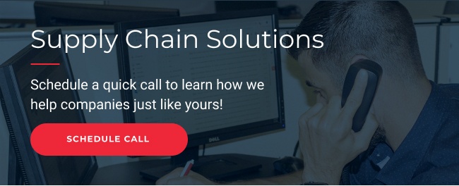 Supply chain solutions rep on phone with schedule call button
