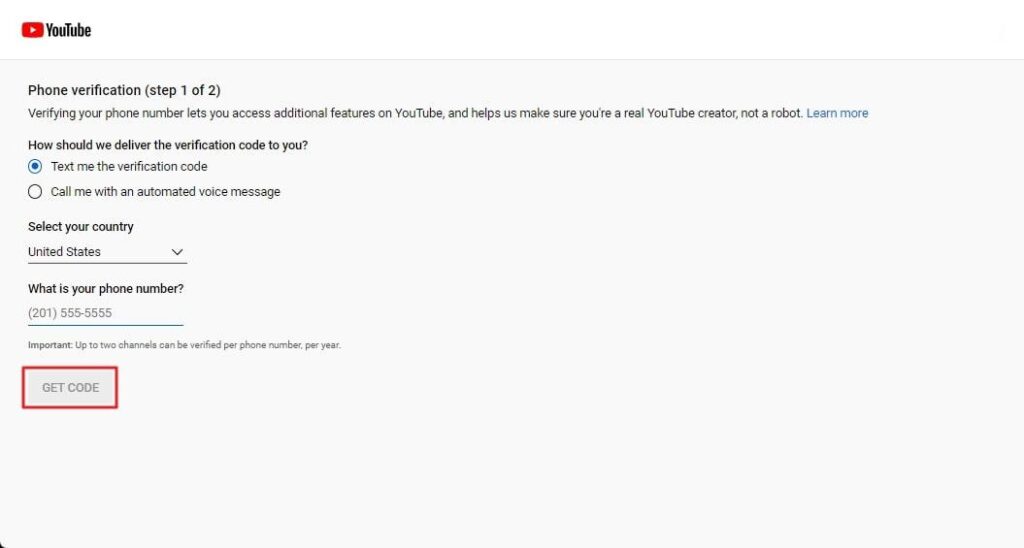 verify phone number via code