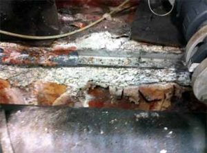Corroded trench