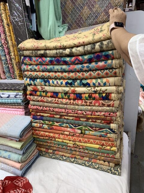 Stack of colorful fabric