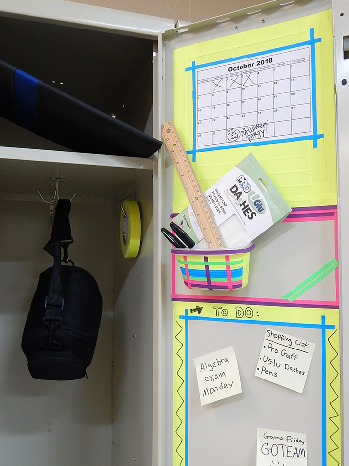 Pro GaffÂ® is writable, no smearing here! Decorate or label as needed! Customize & organize your locker to fit your unique style, and needs.