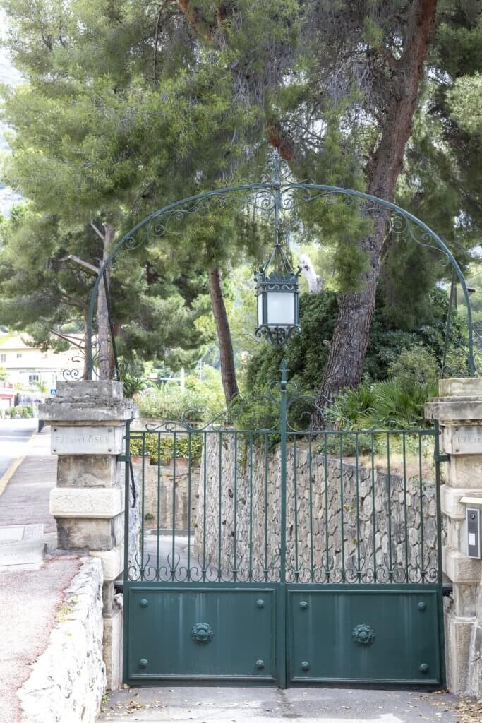 Gate to Bono's house, Les Roses, Eze-Bord-de-Mer, France, by Cattie Coyle Photography