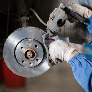 new brake disc on car