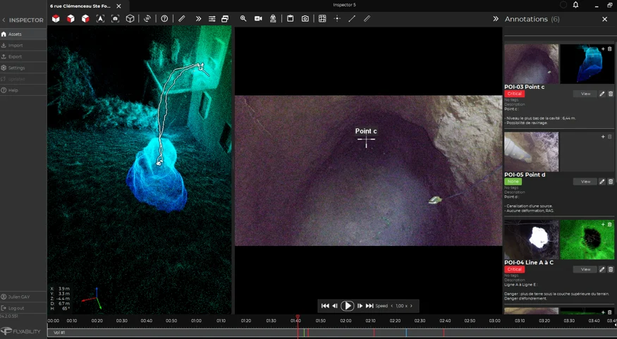 The Elios 3 entered the sinkhole without requiring anyone to approach it closely, ensuring the safety of emergency personnel.