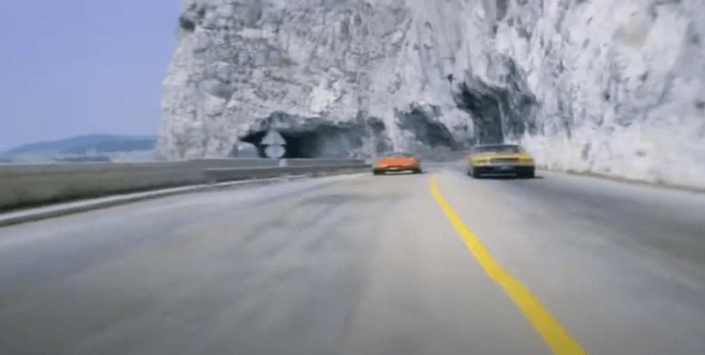 Car race on the Basse Cornice, France, from The Persuaders