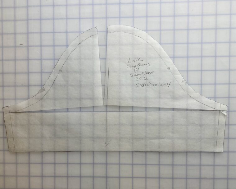 Liesl + Co Camp Shirt Sleeve Cap Adjustment-slash cut line