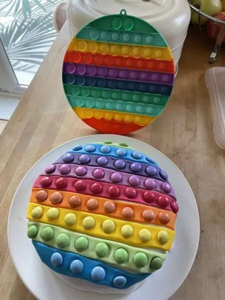 Bubble Popper Fidget Rainbow Cake