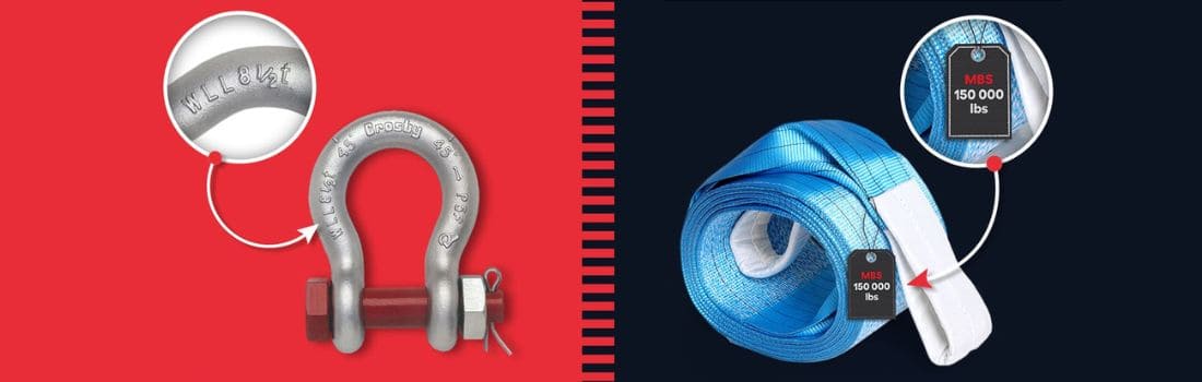 WLL vs MBS image - shackle vs tow strap