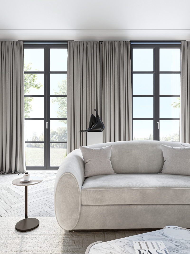 Clean Smooth Living Room By Covet House And Olga Bondareva