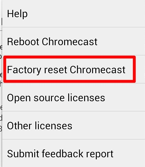 factory reset chromecast