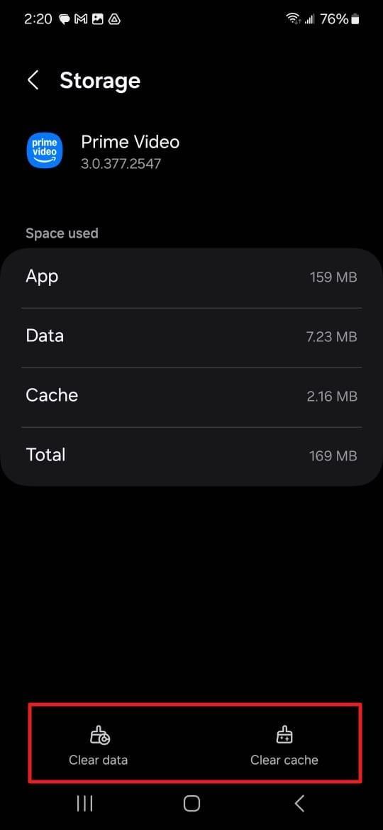 clear data and clear cache