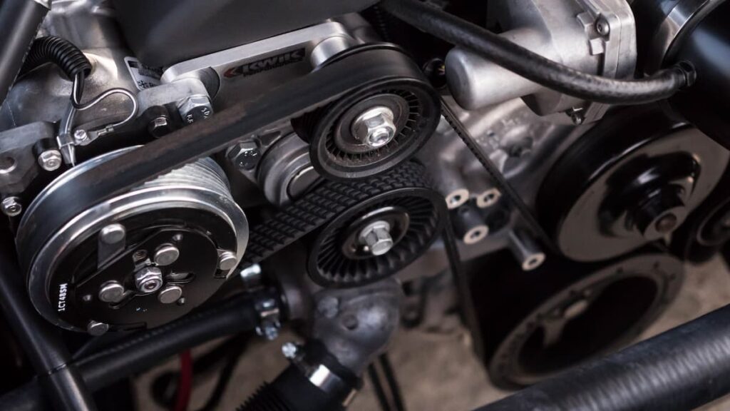 Close up of a car's components