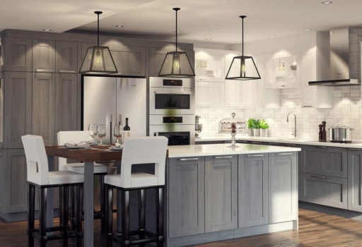 Light wood cabinets paired with white countertops