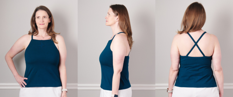 Liesl + Co Tribeca Knit Cami Bateau Neck-With Bra Cups added to Shelf Bra