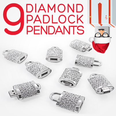 Diamond Padlock Pendant USB Drives