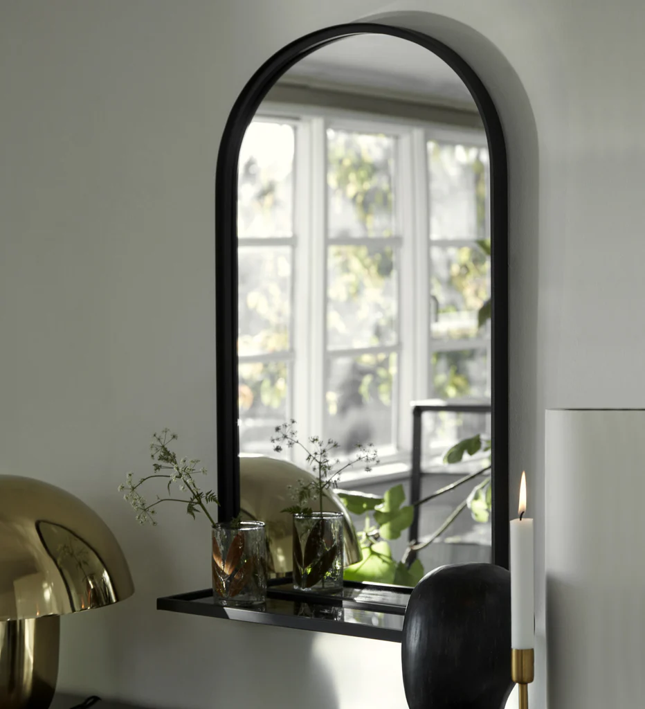 Black Arched Bathroom Mirror