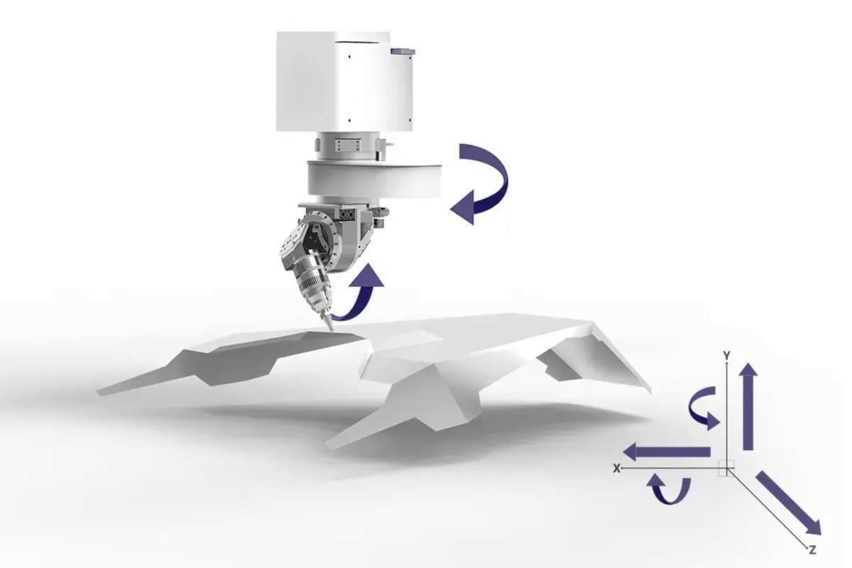 3D 5 Axis Fiber Laser Cutting Machine