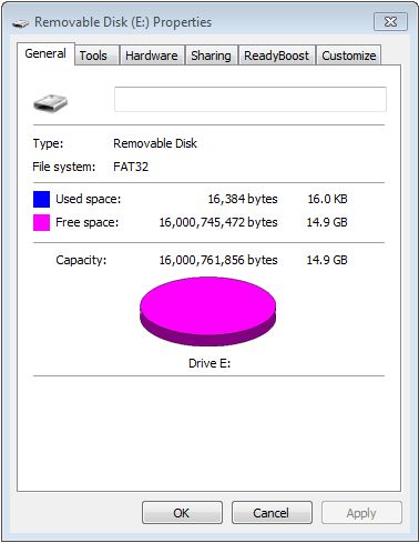 SanDisk USB Properties