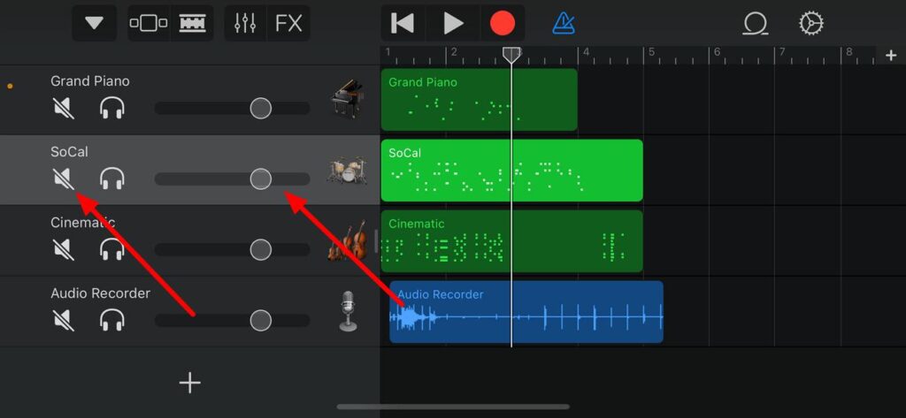 mix the added audio tracks