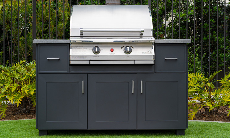 electric patio grill on grill island