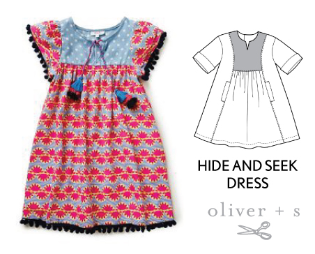 Add some pom pom trim and tassels to the Oliver + S Hide-and-Seek Dress