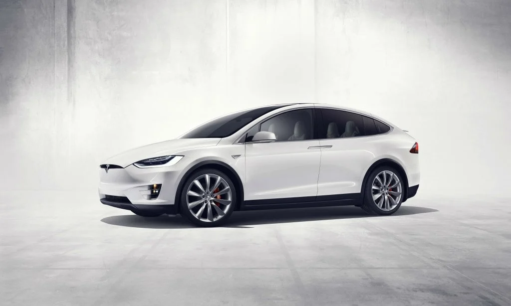White Tesla Model X.