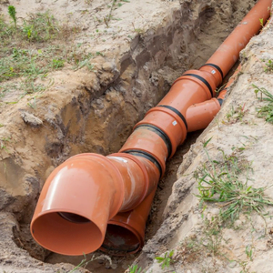 photo of an underground drainage trench