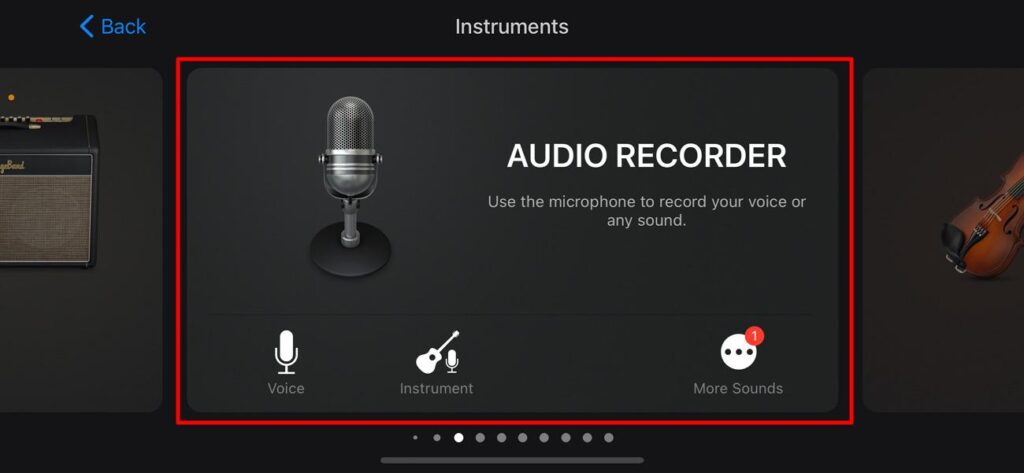 choose the audio recorder