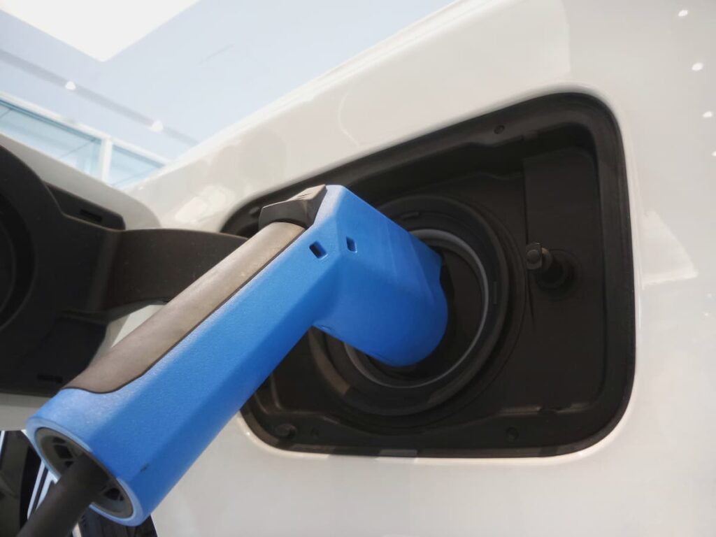 Person charging a hydrogen car
