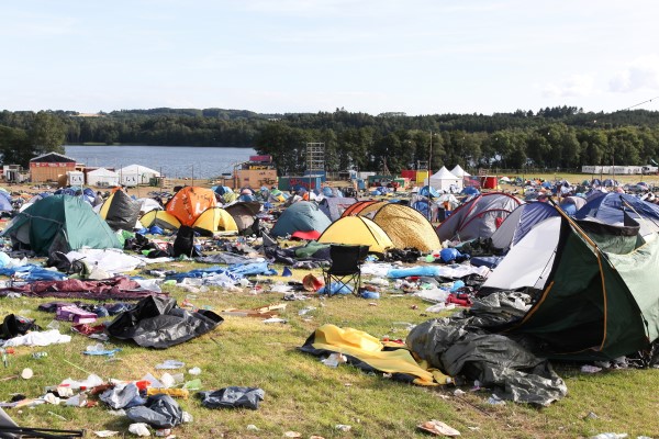 Rubbish left at a festival