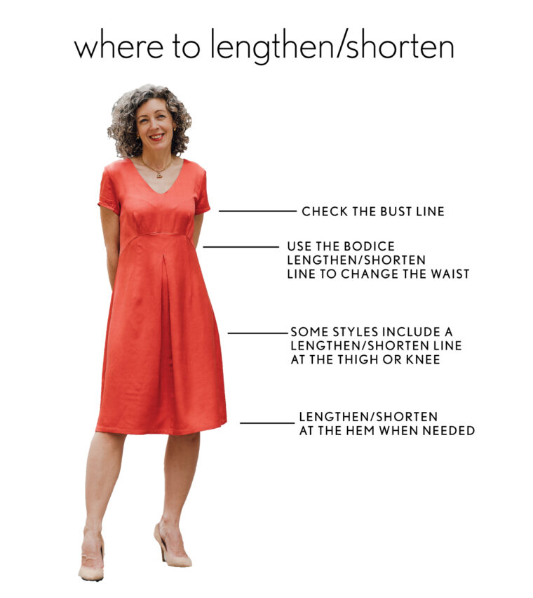 where to lengthen or shorter a sewing pattern