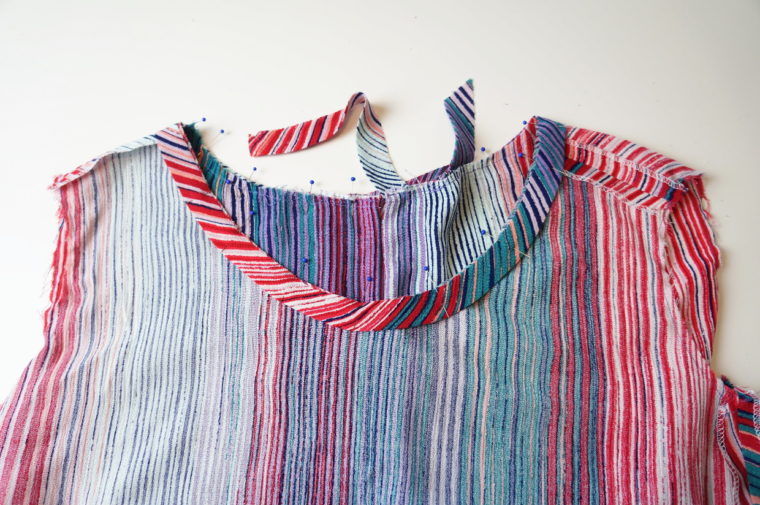 Edgestitching the Bias Binding