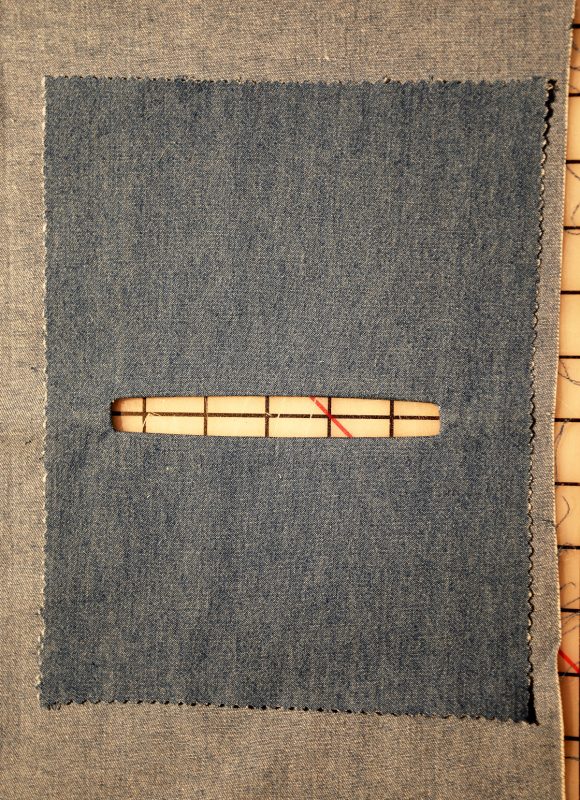 exposed zippers on welt pockets