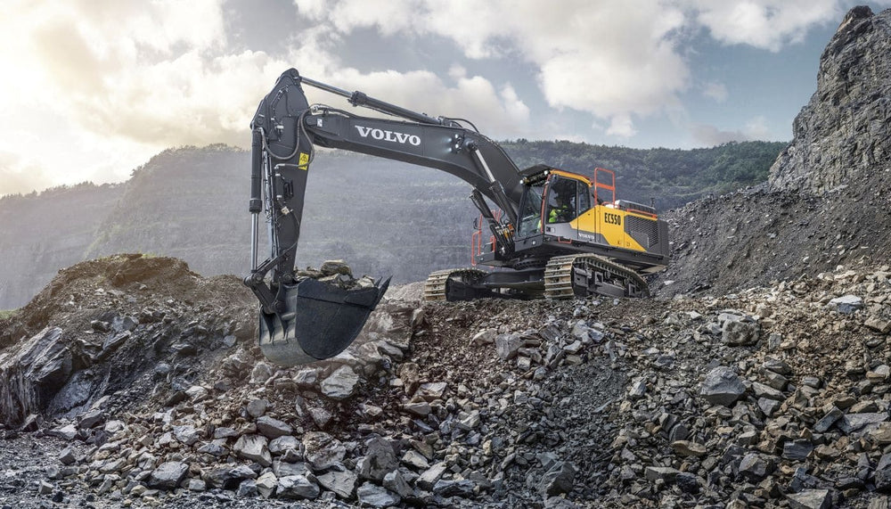 Volvo Excavator operating in a quarry