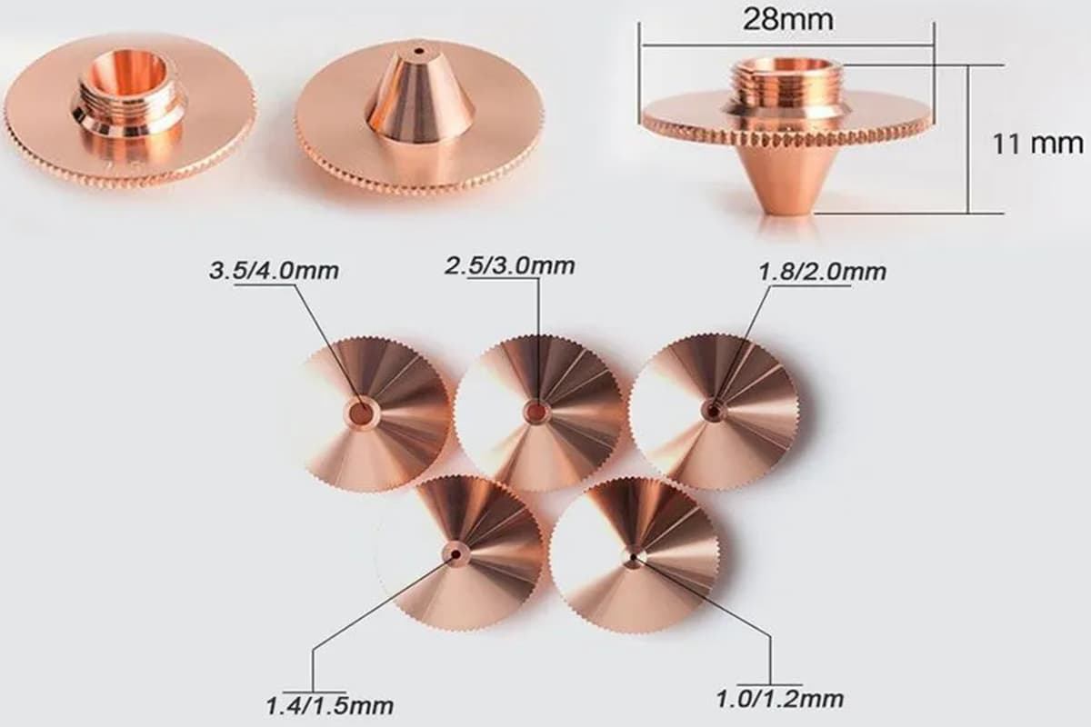 fiber laser cutting machine's nozzles