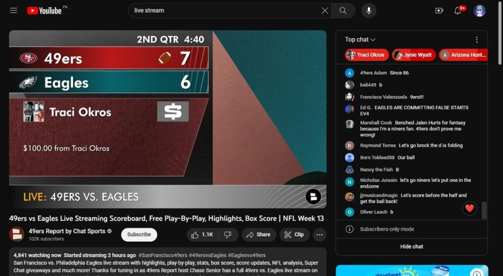 youtube live streaming