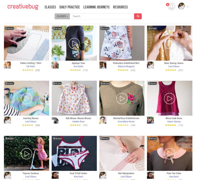 creativebug apparel classes