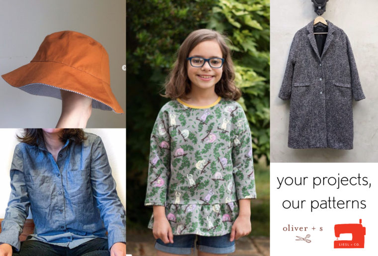 Projects sewn from Liesl + Co. and Oliver + S patterns in January and February.