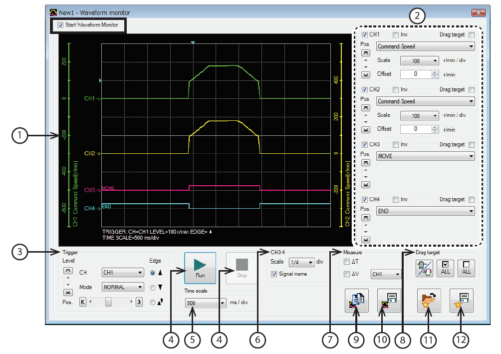 MEXE02 software - waveform monitor