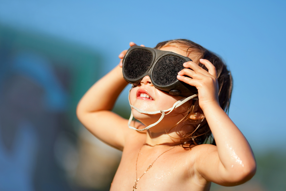 Little Girl Watches Sky