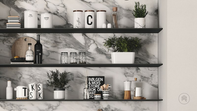 Tromso recessed black kitchen pantry
