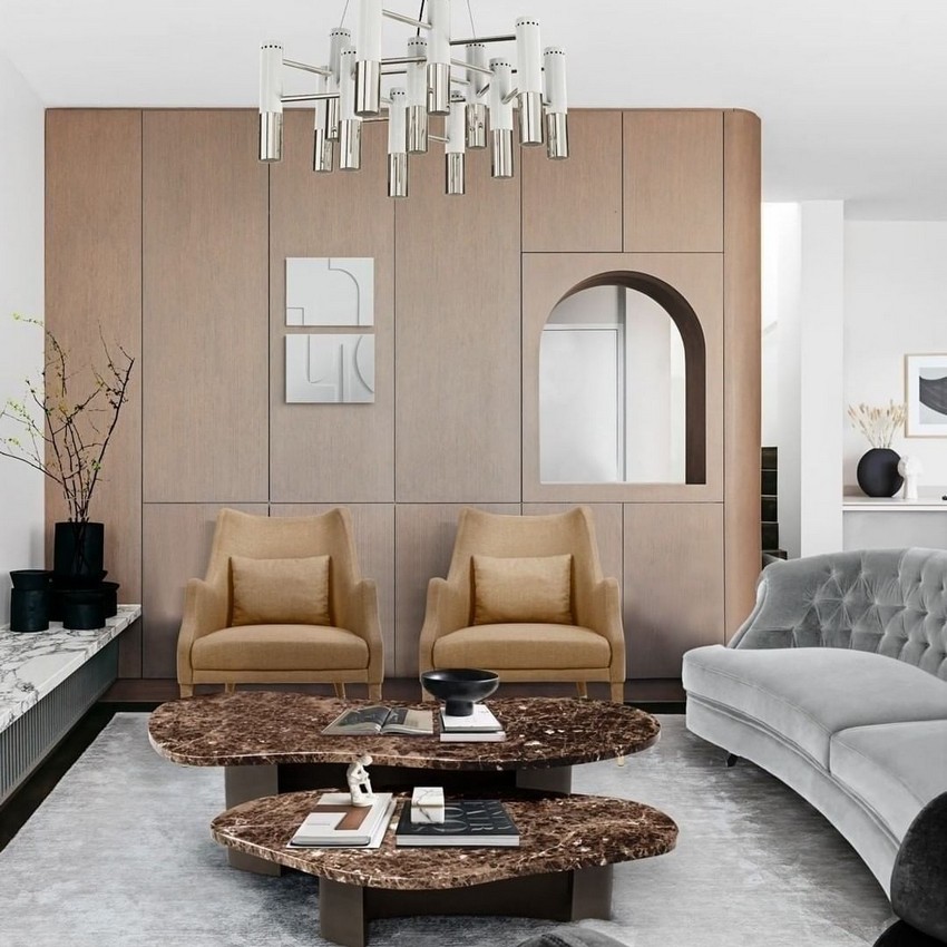 grey and warm toned interior design