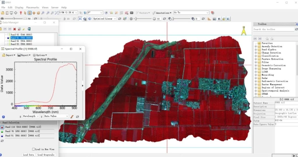 Hyperspectral CIR image in ENVI