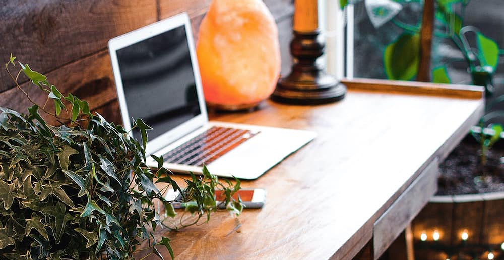 Practical but vibrant desk