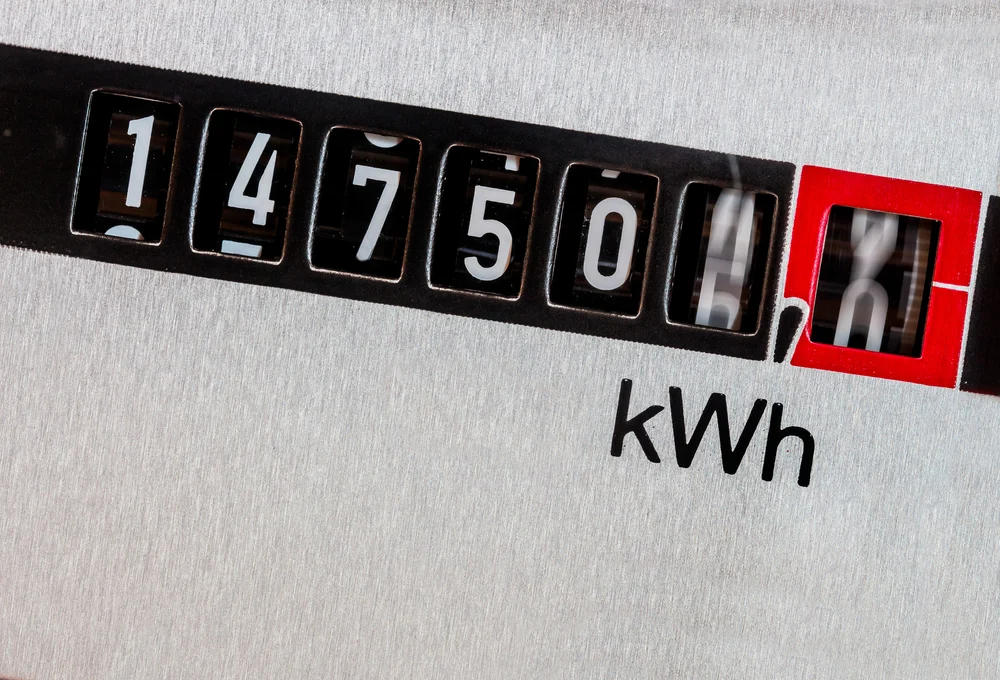 A closeup of a meter box keeping track of energy consumption.