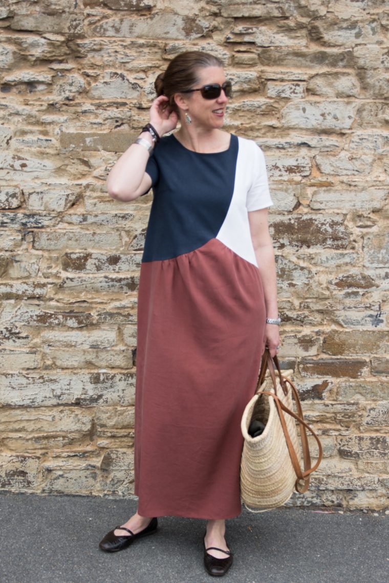 Tutorial for color blocking the Liesl&Co. Gelato Dress.