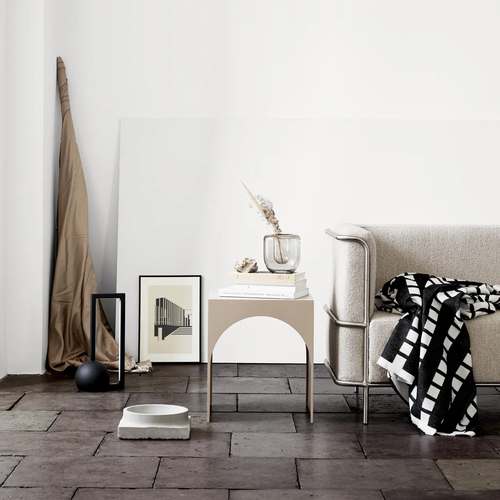 Beige Arched Side Table